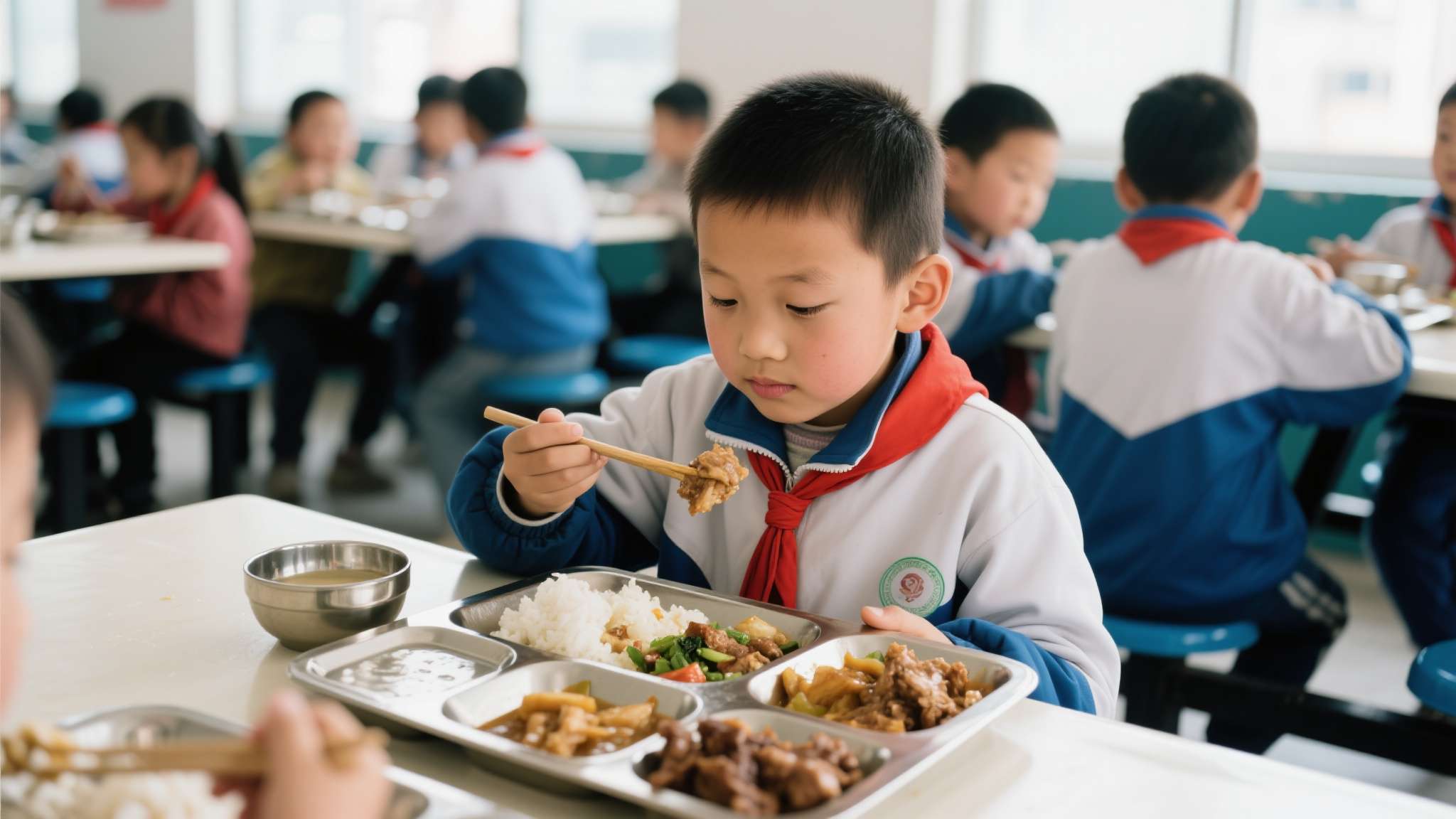 学校的午饭，对大多数孩子来说，不过是每天的例行仪式。但对某些孩子而言，那一份荤菜